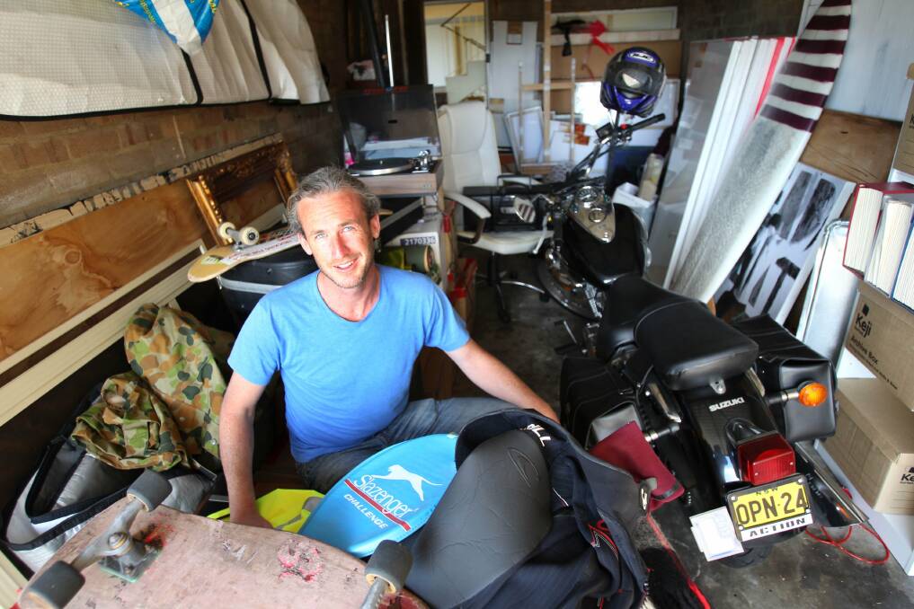 Selling it all: Aaron Moore of Cronulla is selling all his possessions to raise money for Global Concerns. Picture: John Veage