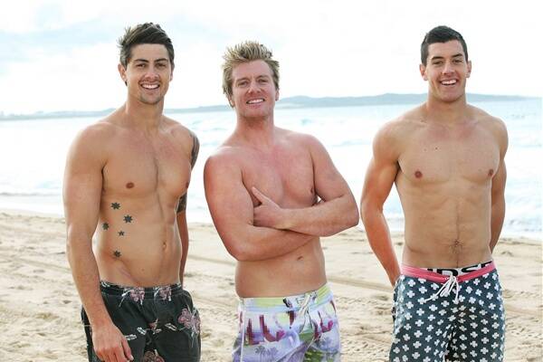 Best mates: One of the storylines for The Shire reality television show will follow the relationship between Mitch, Andy and Simon. Picture: Channel Ten