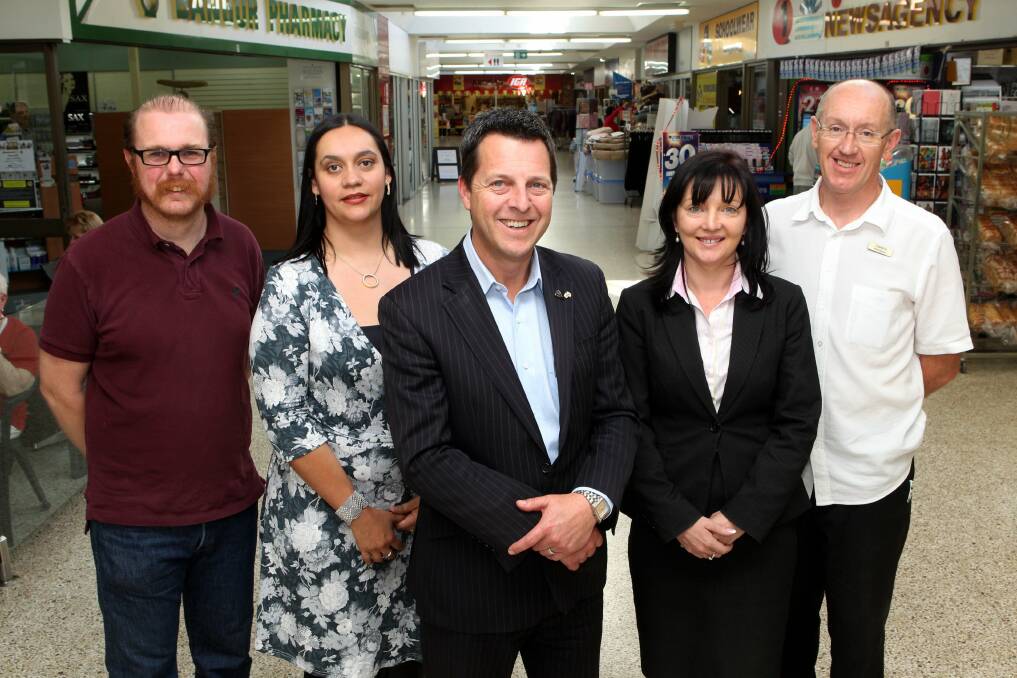 Incoming president: Andrew Manson (centre), new head of Menai and Sutherland Districts Business Chamber, with other members. Picture: Jane Dyson