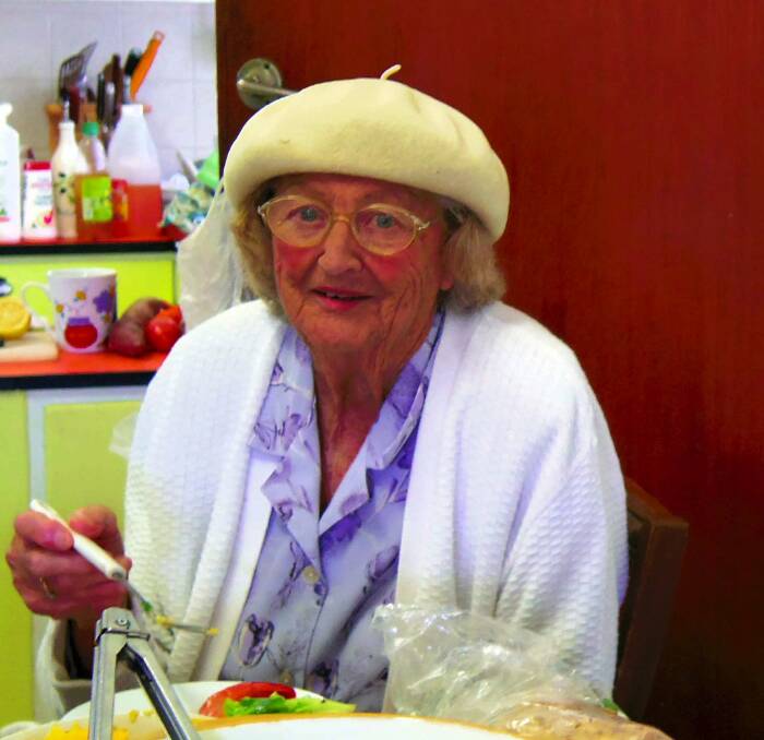 Recovering: Marjorie Shaw at Christmas lunch last year.