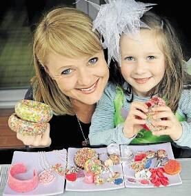 Sweets for my sweet: Renee Manea created sprinkled-filled jewellery after her daughter Chiara was diagnosed with type 1 diabetes. Picture: Jane Dyson
