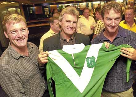 Famous Gorillas: Greg Nixon (left), Greg Pierce and David Hatch went on to captain the Sharks having all played for Gymea Gorillas. Picture: John Veage