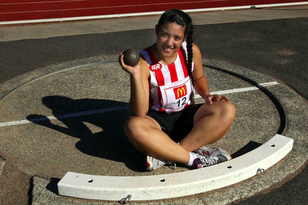 Graceful: Grace Robinson, 16, has thrown the second further recorded distance for shot put. Picture: Lisa McMahon