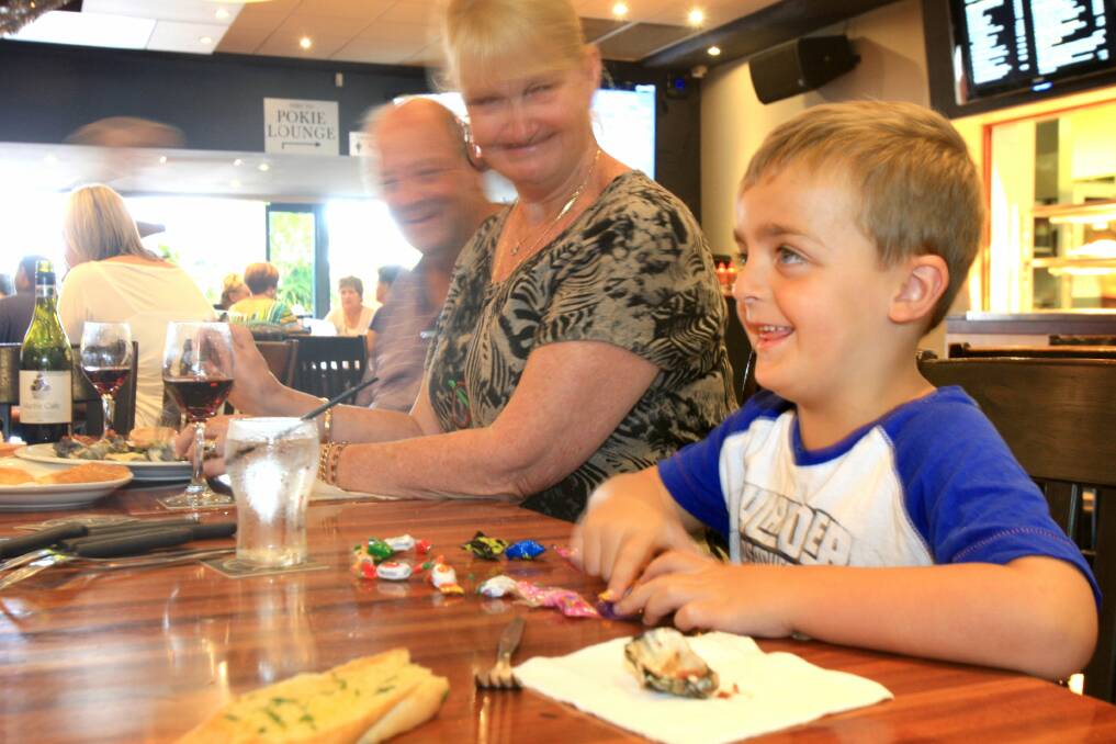 All welcome: Diesel Stewart dines with his family at the Taren Point Hotel, recently named the most child-friendly pub by The Sydney Morning Herald’s Good Pub Food Guide.Picture: James Alcock