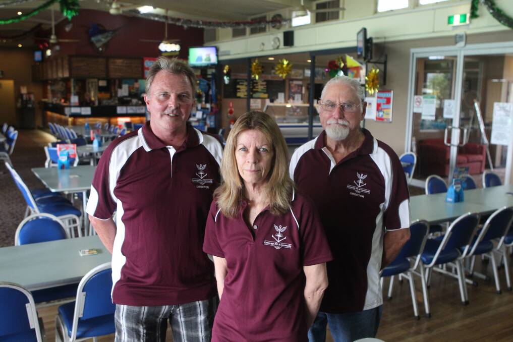Club warning: Kyeemagh RSL’s Patrick Denison, Debbie Newton and Douglas Mcpherson say the federal government’s new pokie machine laws could sink the club. Picture: Chris Lane