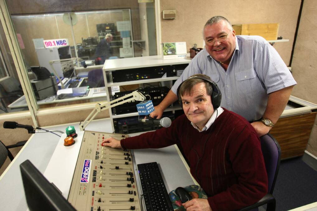 Paul McGrath and Andrew Drylie look forward to more growth and expansion at Narwee's radio 2NBC.Picture John Veage