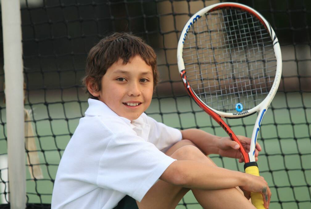 Future star: James McCabe plays a variety of sports and recently attended a tennis development camp. Picture: Chris Lane