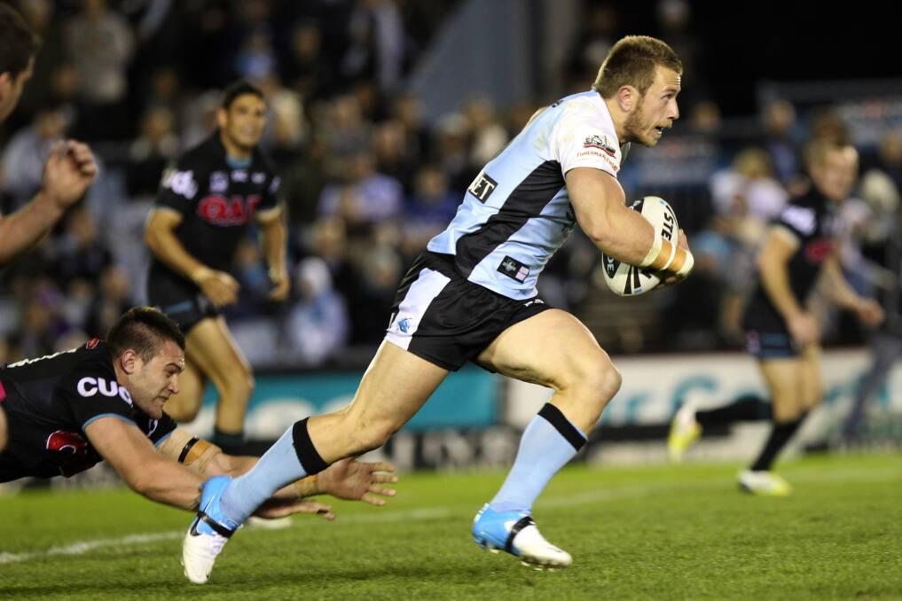 Off and running: Nathan Stapleton is one of six players who have re-signed with the Sharks.