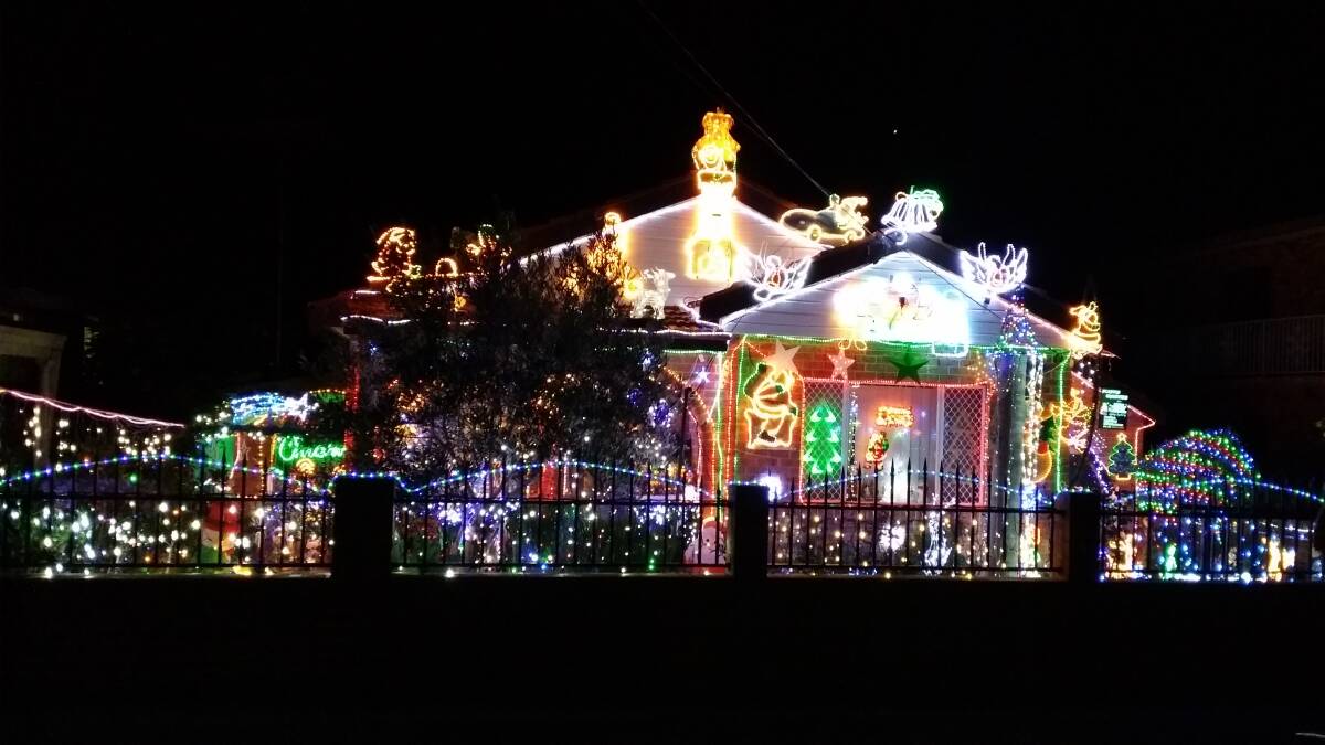 Light up my life: Reader Maryanne Kourouche sent in her photos of a house in Souter Street, Kogarah Bay.