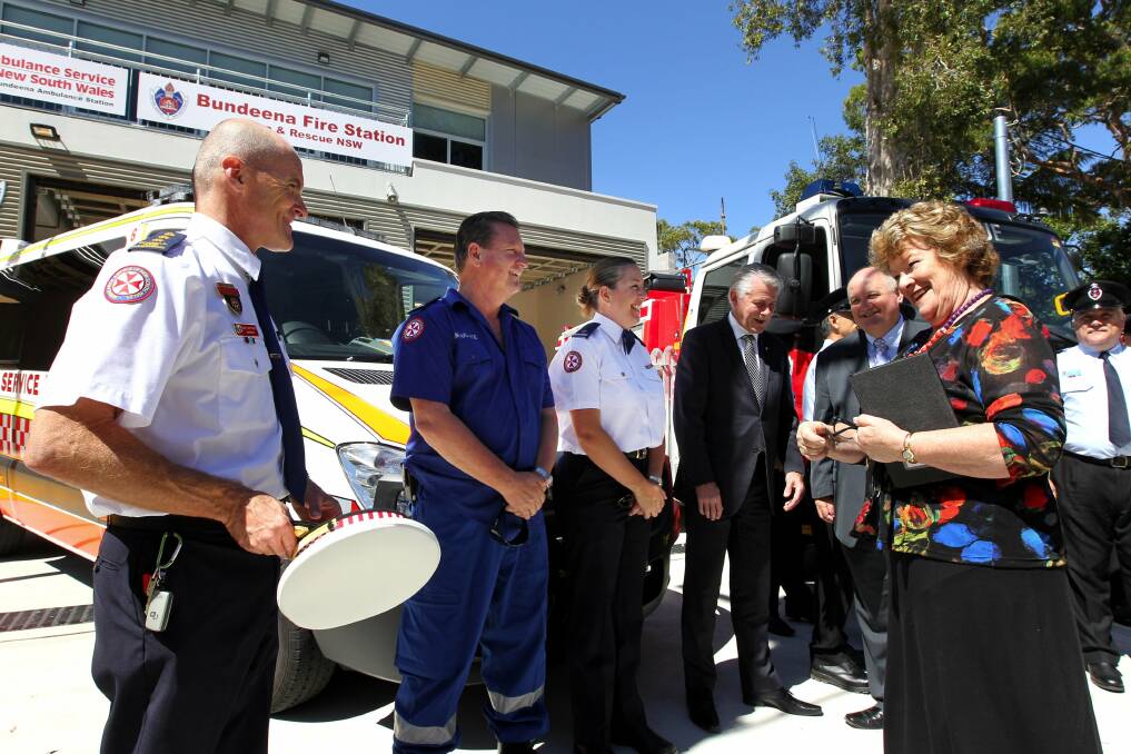 Shared base: Health Minister Jillian Skinner officially opens the combined ambulance and fire staion at Bundeena. Picture: John Veage