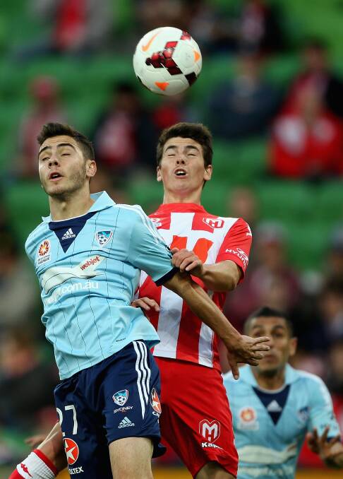 Chris Naumoff: The Sutherland youngster (left) has impressed coach Frank Farina. Picture: Robert Prezioso, Getty Images