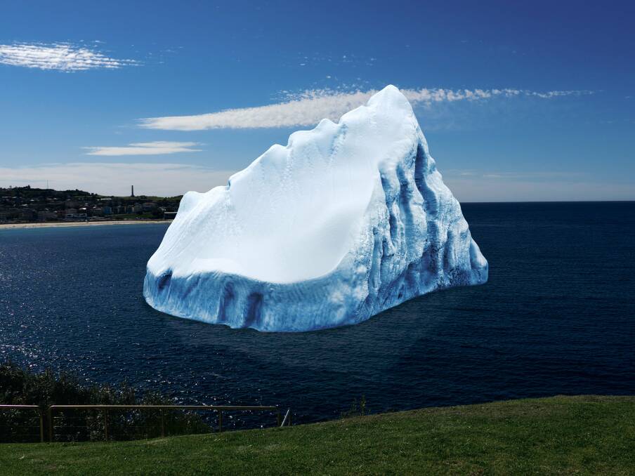 Using their iPhone, the public will be able to view an iceberg floating in the ocean off Bondi.