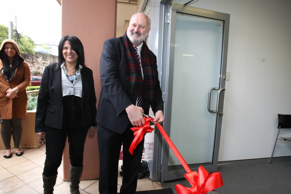 Church initiative:  Rockdale MP John Flowers officially opens the new Bay City Care community centre, with centre co-ordinator Mona Luxton