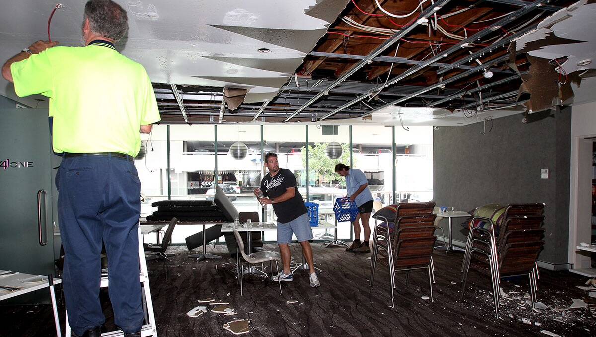 End of the evening: The damage at Club Cronulla. Pictures: Jane Dyson